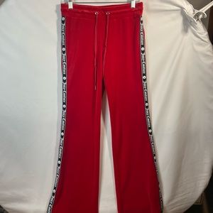 Juicy Couture Woman's Red Velour Track Pants